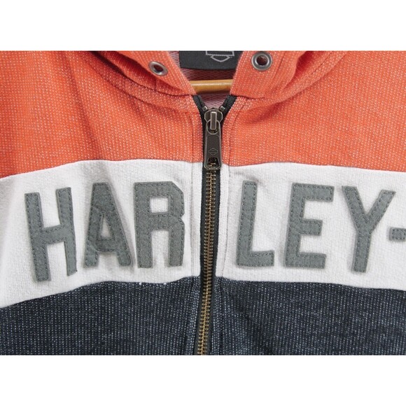 Harley-Davidson Men's Traditional Zip-Up Hoodie, Orange - 96498-22VM Medium - Picture 3 of 9